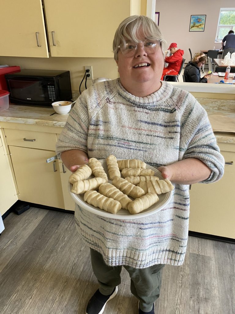 Christine baking at Club